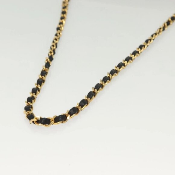 CHANEL Matelasse Chain Shoulder Bag Lamb Skin Black Gold CC Auth fm4823 - Picture 8 of 16